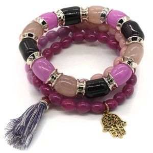 Bracelet with 4 stands and charms. OS